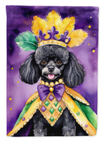 Black Poodle King of Mardi Gras House Flag