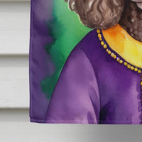 Chocolate Poodle King of Mardi Gras House Flag