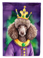 Chocolate Poodle King of Mardi Gras House Flag