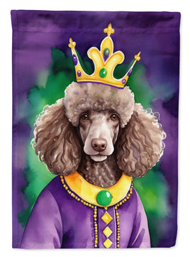 Chocolate Poodle King of Mardi Gras House Flag