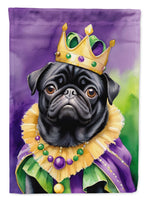 Black Pug King of Mardi Gras House Flag