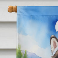 Alaskan Malamute Easter Egg Hunt House Flag