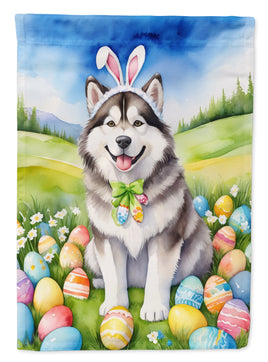 Alaskan Malamute Easter Egg Hunt House Flag