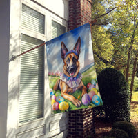 Belgian Malinois Easter Egg Hunt House Flag