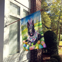 Belgian Sheepdog Easter Egg Hunt House Flag