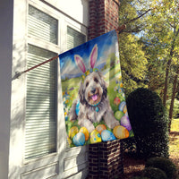 Bergamasco Sheepdog Easter Egg Hunt House Flag