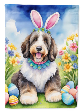 Bernedoodle Easter Egg Hunt Garden Flag