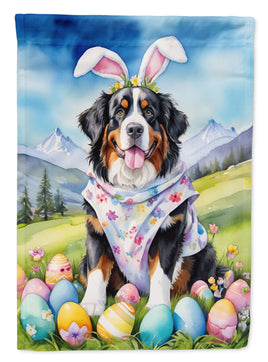 Bernese Mountain Dog Easter Egg Hunt House Flag