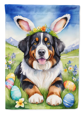 Bernese Mountain Dog Easter Egg Hunt House Flag