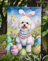 Bichon Frise Easter Egg Hunt Garden Flag