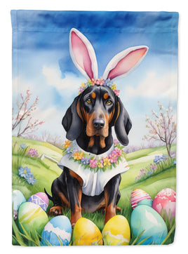 Black and Tan Coonhound Easter Egg Hunt House Flag