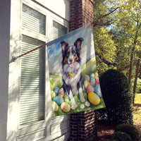 Border Collie Easter Egg Hunt House Flag