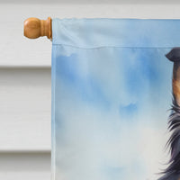 Border Collie Easter Egg Hunt House Flag