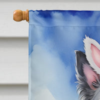 Border Collie Easter Egg Hunt House Flag