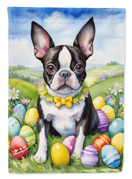 Boston Terrier Easter Egg Hunt House Flag