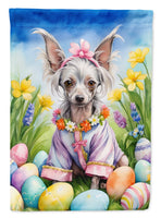 Chinese Crested Easter Egg Hunt House Flag