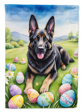 Black German Shepherd Easter Egg Hunt House Flag