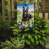 Black German Shepherd Easter Egg Hunt Garden Flag