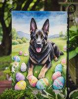 Black German Shepherd Easter Egg Hunt Garden Flag