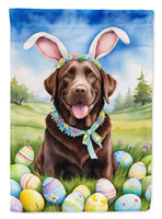 Chocolate Labrador Retriever Easter Egg Hunt House Flag