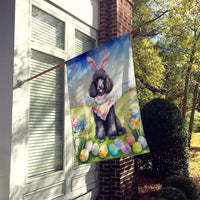 Black Poodle Easter Egg Hunt House Flag