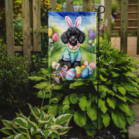 Black Poodle Easter Egg Hunt Garden Flag