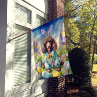 Chocolate Poodle Easter Egg Hunt House Flag