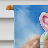 Chocolate Poodle Easter Egg Hunt House Flag