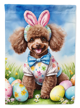 Chocolate Poodle Easter Egg Hunt House Flag