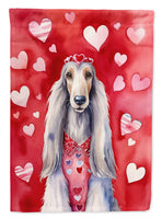 Afghan Hound My Valentine House Flag