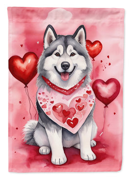 Alaskan Malamute My Valentine House Flag