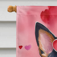 Australian Cattle Dog My Valentine House Flag