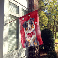 Australian Shepherd My Valentine House Flag