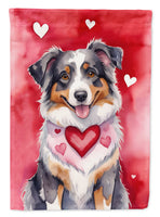 Australian Shepherd My Valentine Garden Flag