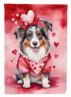 Australian Shepherd My Valentine House Flag