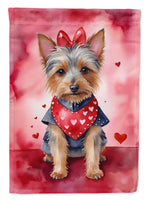 Australian Terrier My Valentine House Flag