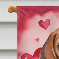 Beagle My Valentine House Flag