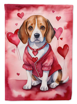 Beagle My Valentine House Flag