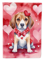 Beagle My Valentine House Flag