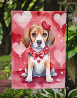 Beagle My Valentine Garden Flag