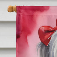 Bearded Collie My Valentine House Flag