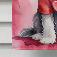 Bearded Collie My Valentine House Flag