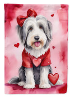 Bearded Collie My Valentine House Flag