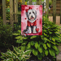 Bearded Collie My Valentine Garden Flag