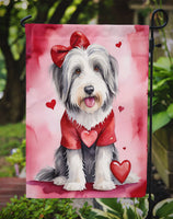 Bearded Collie My Valentine Garden Flag