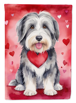 Bearded Collie My Valentine House Flag