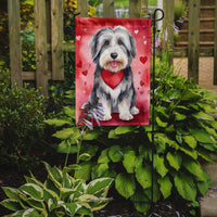 Bearded Collie My Valentine Garden Flag