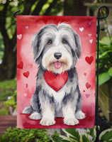 Bearded Collie My Valentine Garden Flag