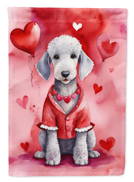 Bedlington Terrier My Valentine House Flag