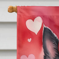 Belgian Sheepdog My Valentine House Flag